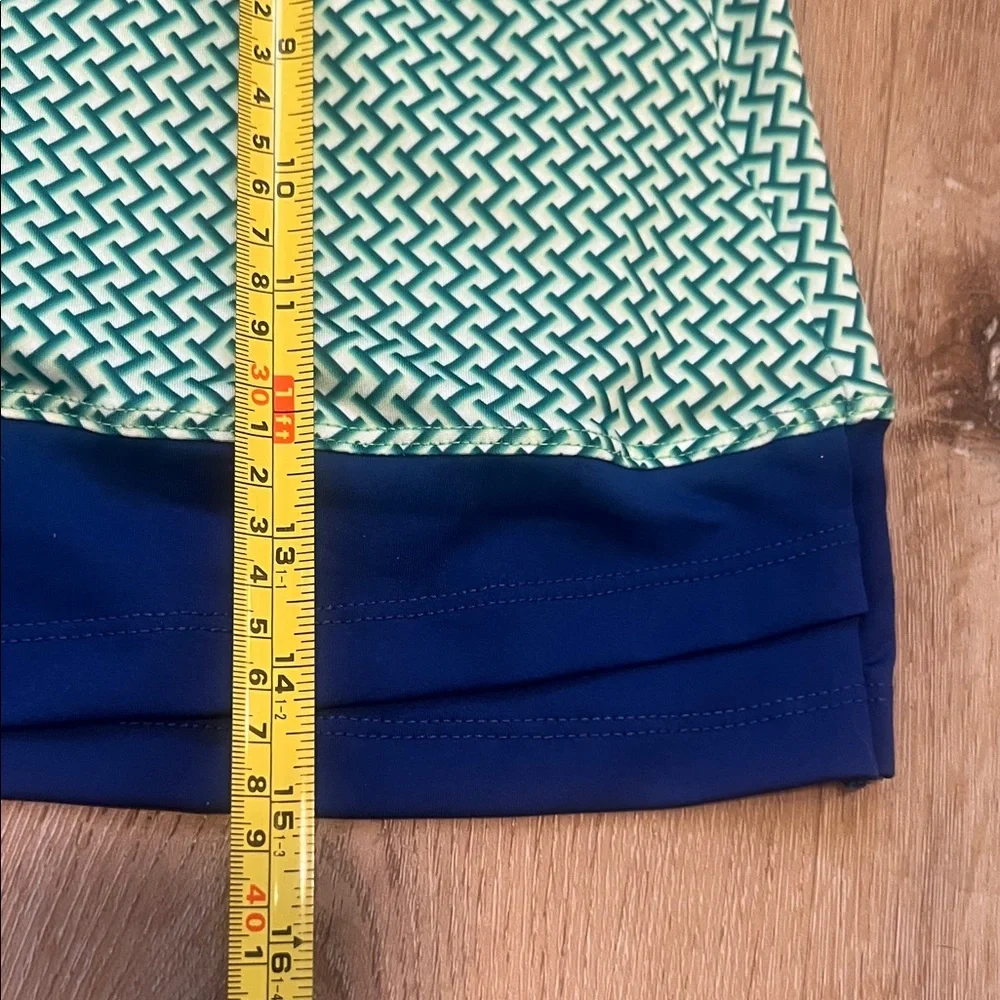 NWT Birdies & Bows Green and Navy Woven Grid Tennis Printed Women's Skort Small